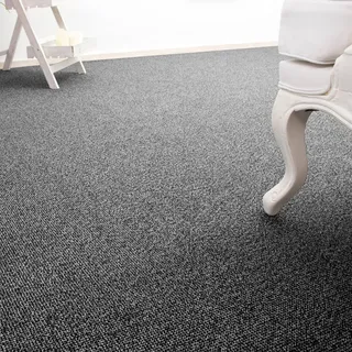 Andiamo Teppichboden ANDIAMO "Carlos, Feinschlinge, Gesamthöhe 6,5 mm, Made in Netherlands", grau (anthrazit), B:500cm L:200cm, Polypropylen, Teppiche, melierte Optik, Breite 200, 400 cm oder 500 cm, strapazierfähig