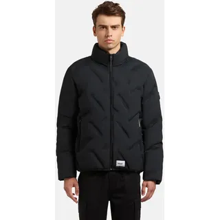 Steppjacke KHUJO "Clover", Herren, Gr. M (50), dunkelblau, Obermaterial: 100% Polyester. Innenfutter: 100% Nylon. Wattierung: 100% Polyester, gerade hüftbedeckend, hoch geschlossener Ausschnitt, eng Rippstrickbündchen, Jacken Steppjacke, Herren Winterjacke mit auffälliger Steppung