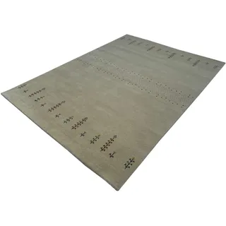 Gabbeh Teppich 100% Wolle Gold Orientteppich Handgewebt Brücke AC03 (Weiß, 90X160 cm)