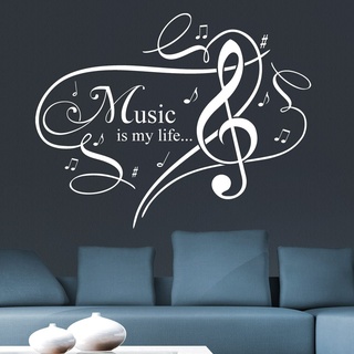 DESIGNSCAPE® Wandtattoo Music is my life... | Farbe: schwarz | Größe: klein (60 x 47 cm)