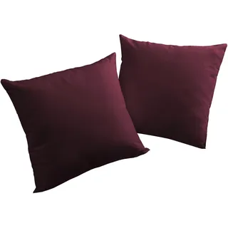 Dekokissen WIRTH "Newbury" Gr. 1, lila (aubergine, unifarben), B:40cm L:40cm, Baumwolle, Polyester, Dekokissen_Sitzkissen_Kissenhüllen, Kissenhülle ohne Füllung, 2 Stück