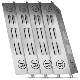 BABOSSA Flammschutz aus V4A Edelstahl 4er Pack – passend für Broil King Regal & Imperial – Massive Brennerabdeckung – Ersatz für Aromaschienen & Flavourizer – langlebiges Zubehör für Gasgrill