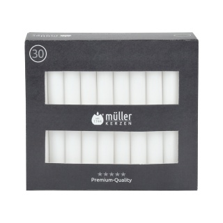 Müller Kerzen Tafelkerzen, weiß 2211802182 , 1 Packung = 30 Stück, (Ø x H): 20 x 175 mm