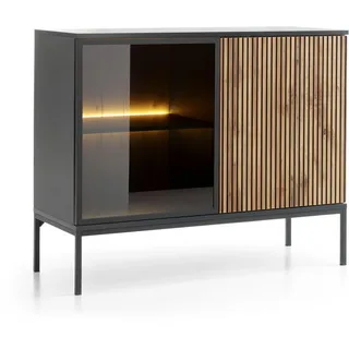 komodee Laval K104 104 x 83 x 39 cm Schwarz / Eiche Wotan