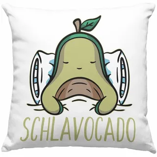 Trendation Dekokissen Trendation - Avocado Schlaf Kissen Pyjama Geschenk Lustig Witzige Gesc grau