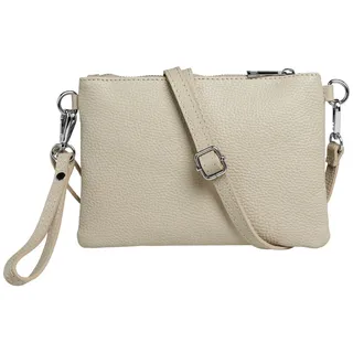 Caspar Clutch Kleine Leder Clutch Damen Abendtasche - CLASSIC LINE - Modell No.852, leicht, elegant & unempfindlich - 100% Echtleder - Handmade in Italy beige