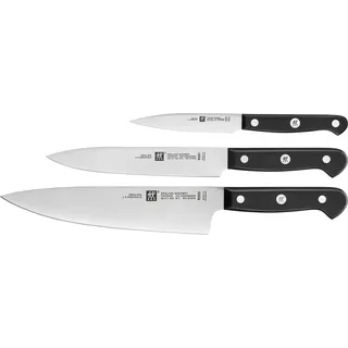 Zwilling Messer-Set Gourmet (Set, 3-tlg., 1 Spickmesser 10 cm, 1 Fleischmesser 16 cm & 1 Kochmesser 20 cm), Made in Germany, FRIODUR eisgehärtete Klingen, Sonderschmelze schwarz|silberfarben