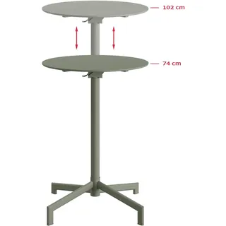 BEST Freizeitmöbel Versa Stehtisch Ø 60 x 74/102 cm Grün