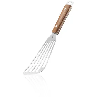 Gefu Pfannenwender Madero, Braun, Silber, Holz, Metall, Walnuss, 7.8x2.1x31.8 cm, Kochen, Küchenhelfer, Pfannenwender