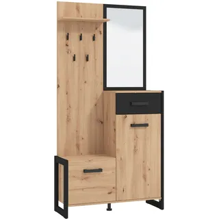 Home Affaire Garderobenset Oleron 94,5 x 191 x 33,5 cm Braun (artisan Eiche)