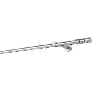 ONDECO Vorhangstange Rille 1-läufig Ø 20 mm 280 cm Edelstahl-Optik