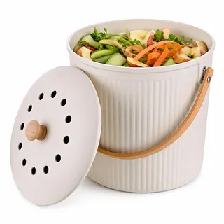 Relaxdays Komposteimer 5,6 l Weiß