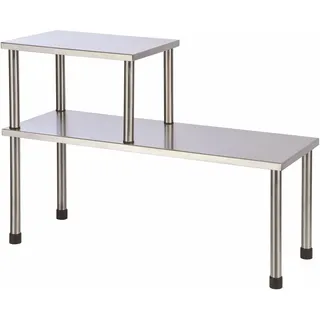 Edelstahl Küchenregal Für Die Arbeitsplatte - 45 X 31 Cm - Küchen Organizer Mit 2 Etagen - Gewürzregal Standregal Küchengestell Klein 2 Ablagen Mini Regal Für Küche