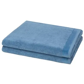 Möve Handtuch Set 2er Pack Premium, Baumwolle (Spar-Set, 2-St), 2 X Duschtuch im Set - Baumwolle - Flauschige Optik und Haptik blau
