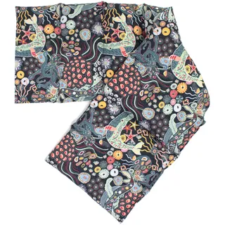 Bio-Bio Dinkelkissen XXL 8-Kammer 75x20cm - Bio Füllung & Bio-Stoff "Unter Wasser" Wärmekissen Körnerkissen Bio-Dinkel