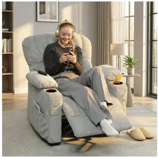 Homcom Relaxsessel Elektrisch 90 x 105 x 96 cm Grau mit Liegefunktion