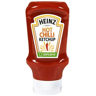 Heinz Saucen, Heinz Hot Chili Ketchup mit Cayennepfeffer Kopfsteherflasche 500ml