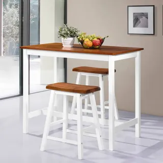 vidaXL Bartisch- und Hocker-Set 3-tlg.  in Braun