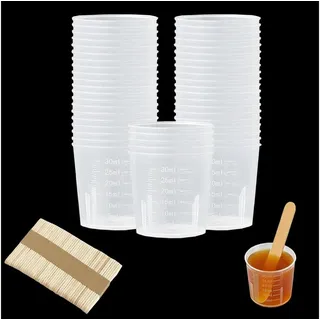 LuxusKollektion Messbecher Messbecher Set 50 Stk 30ml Klein mit Skala PP
