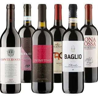 Bella Italia Italien-Weinpaket 6 Flaschen, Bio Probierpakete