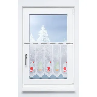 LYSEL® Scheibengardine Weihnachtsm. u. Tannenb., (1 St), transparent, HxB 50x182cm grün|rot 182 cm x 50 cm