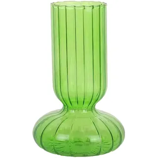 Dekorative Glasvase Mit Bunten Streifen, Transparent Grün, Hydroponik-design, Für Blumenarrangements Im Wohnzimmer.
