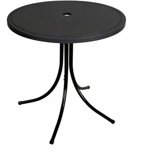 Mojawo Küchentisch Runder Gartentisch Campingtisch Outdoortisch Kindertisch Ø50cm Schwarz schwarz