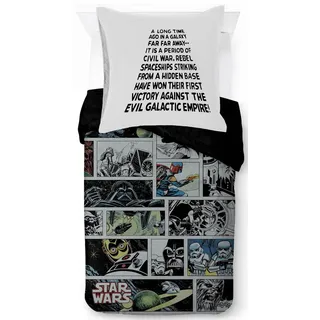 Star Wars Kinderbettwäsche Star Wars Classic Comic, Linon, 2 teilig, 100% Baumwolle grau