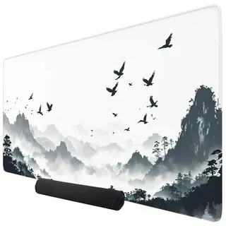 Gaming Mauspad Groß Weiß Mousepad 1000x400x3mm Large Schreibtischunterlage Tastatur Matte, Japanisch Mauspad Grau, verbessert Geschwindigkeit und Präzision Mousepad für PC Gaming Office Home K-49