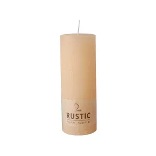 Papstar Rustic Zylinderkerze, durchgefärbt 95792 , 1 Karton = 6 Stück, creme