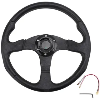GFDSGRE Steering Wheel Auto Lenkrad 14 Zoll 350mm Aluminium Sport Racing Driften Lenkrad Auto Zubehör Sportlenkrad(Color:Noir)