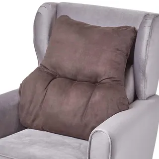 Homescapes Rückenkissen braun 68/58 cm, – Stützkissen für Sessel, Velours
