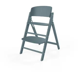 Cybex Click & Fold Hochstuhl, Mitwachsend, 3-99 Jahre, Verwendbar ab Geburt durch separate Aufsätze, Buchenholz, Stone Blue