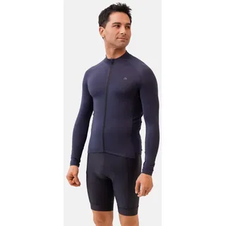 Danish Endurance Langarmshirt Aero LS Cycling Jersey in marineblau - L