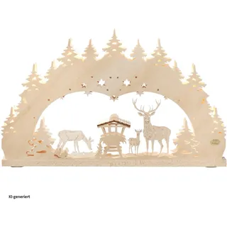 Saico Original 3D Schwibbogen Wald 1-tlg 7-flammig beige