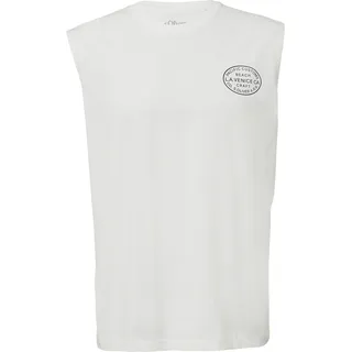 s.Oliver Jersey-Tanktop im Relaxed Fit mit Print - weiß - XL