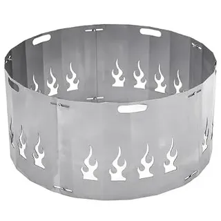 Funkenschutz für Feuerschale 80 cm - Stahl mit Flammenmotiv, 30 cm hoch, hitzebeständig - Unbehandelter Stahl - Garten, Terrasse, Gastronomie - Favilla