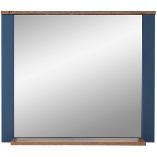 Mid.you Wandspiegel, Blau, Eiche, Holzwerkstoff, Glas, rechteckig, 98x80x17 cm, Ablage, Spiegel, Wandspiegel
