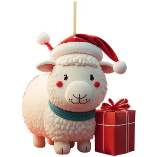 Weihnachtsbaum Pferde und Weihnachtskugeln Anhänger 2D Acryl Weihnachtskatze Hängende Deko Lustiger Weihnachten Pferde Ornament Spaß Weihnachtsanhänger Deko Christbaumschmuck (H-012, One Size)