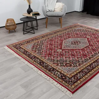 Steffensmeier Orientteppich Bidjar fein | Beste Schurwolle | Orientalisch | Rot, Handgeknüpft, Größe: 70x140 cm