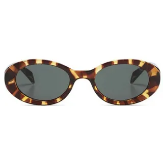 Komono Ana Tortoise Unisex Oval Cellulosepropionat-Sonnenbrille für Damen und Herren mit UV-Schutz und kratzfesten Gläsern - Einheitsgröße