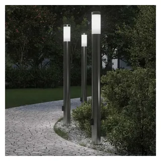 vidaXL Pollerleuchte Edelstahl 110,0 cm 3er Set silber