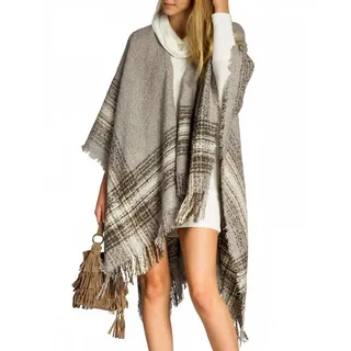 Caspar Poncho Caspar PON010 Damen Poncho grau