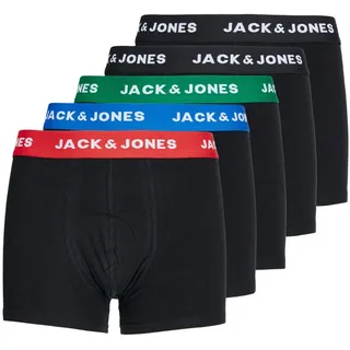 JACK & JONES Huey Boxershorts 5 Einheiten Electric Blue Lemonade / Pack Black / Black / Black / Black 16 Jahre