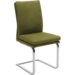 Novel Schwingstuhl, Grün, Chrom, Metall, Textil, Uni, U-Form, 47x100x64 cm, Lederauswahl, Stoffauswahl, Esszimmer, Stühle, Esszimmerstühle, Schwingstühle
