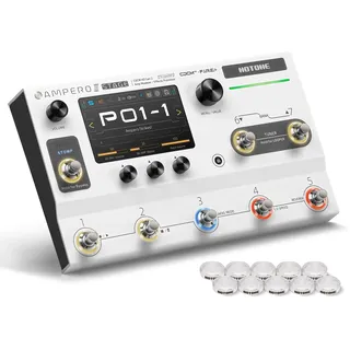 HOTONE Gitarre Bass Multi-Effekte Prozessor mit Touchscreen Gitarren Bass Verstärker Modellierung IR Boxen Simulation mit FX Loop MIDI I/O Stereo OTG USB Audio Interface Ampero II Stage