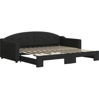 vidaXL Tagesbett Ausziehbar 90 x 200 cm schwarz