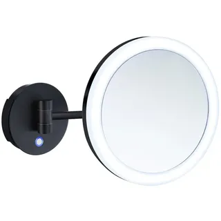 Smedbo Outline Kosmetikspiegel rund mit LED- Beleuchtung Dual Light, Batteriebetrieb schwarz matt FK485EBP