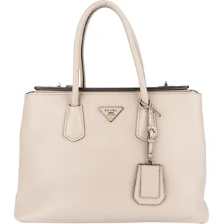 Prada Prada Grey Saffiano Leather Turnlock Double Handbag Koffer24