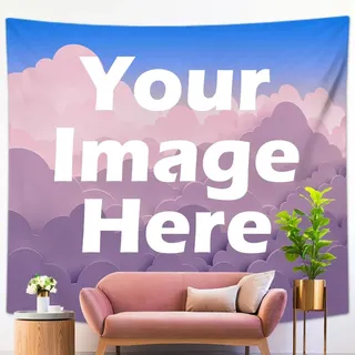 SHROUDEX Personalisierte Wandteppich, Individuell Wandteppich Mit Eigenem Foto Groß Größen, Benutzerdefinierter Wandteppich für Schlafzimmer Wohnzimmer Home Decoration (A,180x180cm)